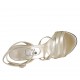 Sandalo da donna con cinturino alla caviglia in pelle laminata platino tacco 9 - Misure disponibili: 32, 33, 42, 45, 46