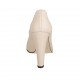 Woman's open toe pump with platform in powder nude leather heel 11 - Available sizes:  32, 33, 34, 42, 43, 44