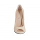 Woman's open toe pump with platform in powder nude leather heel 11 - Available sizes:  32, 33, 34, 42, 43, 44