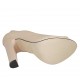 Woman's open toe pump with platform in powder nude leather heel 11 - Available sizes:  32, 33, 34, 42, 43, 44