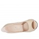Woman's open toe pump with platform in powder nude leather heel 11 - Available sizes:  32, 33, 34, 42, 43, 44