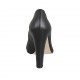 Woman's open toe shoe with platform in black leather heel 11 - Available sizes:  32, 33, 34, 42, 43