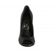 Woman's open toe shoe with platform in black leather heel 11 - Available sizes:  32, 33, 34, 42, 43