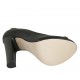 Woman's open toe shoe with platform in black leather heel 11 - Available sizes:  32, 33, 34, 42, 43