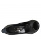 Zapato de salon abierto en punta con plataforma para mujer en piel negra tacon 11 - Tallas disponibles:  32, 33, 34, 42, 43