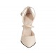 Woman's pointy open shoe with strap in nude leather heel 11 - Available sizes:  32, 33, 34, 42, 43, 45, 47