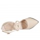 Woman's pointy open shoe with strap in nude leather heel 11 - Available sizes:  32, 33, 34, 42, 43, 45, 47