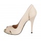 Woman's open toe pump with platform in nude leather heel 11 - Available sizes:  33, 34, 42, 46