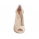 Zapato de salon abierto en punta con plataforma para mujer en piel color desnudo tacon 11 - Tallas disponibles:  33, 34, 42, 46