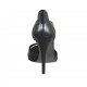 Woman's open shoe with strap and platform in black leather heel 11 - Available sizes:  32, 33, 34, 42, 43, 44, 45, 46, 47