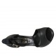 Scarpa aperta da donna con cinturino e plateau in pelle nera tacco 11 - Misure disponibili: 32, 33, 34, 42, 43, 44, 45, 46, 47