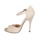 Woman's open shoe with strap and platform in nude leather heel 11 - Available sizes:  33, 42, 43, 44, 45, 46, 47