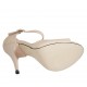 Woman's open shoe with strap and platform in nude leather heel 11 - Available sizes:  33, 42, 43, 44, 45, 46, 47