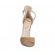 Escarpin ouvert pour femmes avec plateforme et courroie à la cheville en daim beige talon 11 - Pointures disponibles:  42, 43