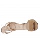 Zapato abierto para mujer con plataforma y cinturon al tobillo en gamuza beis tacon 11 - Tallas disponibles:  42, 43