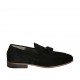 Mocasino para hombres con borlas en gamuza negra - Tallas disponibles:  36, 37, 38, 46, 47, 48, 49, 50