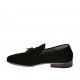 Mocassino da uomo con nappine in camoscio nero - Misure disponibili: 36, 37, 38, 46, 47, 48, 49, 50