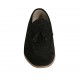 Mocassino da uomo con nappine in camoscio nero - Misure disponibili: 36, 37, 38, 46, 47, 48, 49, 50