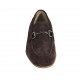 Mocassino da uomo con accessorio in camoscio marrone - Misure disponibili: 36, 37, 38, 46, 47, 48, 49