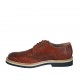 Zapato derby con cordones y diseño Brogue para hombre en piel y piel trensada color cuero - Tallas disponibles:  37, 38, 46, 47, 48, 50