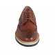 Zapato derby con cordones y diseño Brogue para hombre en piel y piel trensada color cuero - Tallas disponibles:  37, 38, 46, 47, 48, 50