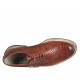 Zapato derby con cordones y diseño Brogue para hombre en piel y piel trensada color cuero - Tallas disponibles:  37, 38, 46, 47, 48, 50