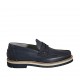 Mocassin pour hommes en cuir et cuir tressé bleu - Pointures disponibles:  36, 37, 38, 47, 48, 49