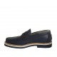 Mocassin pour hommes en cuir et cuir tressé bleu - Pointures disponibles:  36, 37, 38, 47, 48, 49