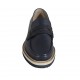 Mocassin pour hommes en cuir et cuir tressé bleu - Pointures disponibles:  36, 37, 38, 47, 48, 49