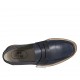 Mocassin pour hommes en cuir et cuir tressé bleu - Pointures disponibles:  36, 37, 38, 47, 48, 49