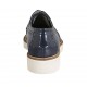 Zapato derby para mujer con cordones en charol y piel perforada azul tacon 3 - Tallas disponibles:  32, 33, 34, 43, 44, 45