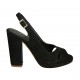 Sandalo da donna con plateau in camoscio nero tacco 10 - Misure disponibili: 33, 34, 42, 43, 46