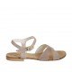 Sandalo da donna con cinturino in camoscio sabbia tacco 1 - Misure disponibili: 33, 42, 43, 44, 45, 46, 47