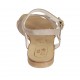 Sandalo da donna con cinturino in camoscio sabbia tacco 1 - Misure disponibili: 33, 42, 43, 45, 46, 47