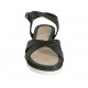 Sandale pour femmes en cuir noir avec courroie et talon compensé 2 - Pointures disponibles:  45, 46