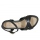 Sandalo da donna in pelle nera con cinturino zeppa 2 - Misure disponibili: 33, 34, 42, 43, 44, 45, 46