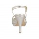 Sandalo da donna con cinturino e plateau in pelle laminata platino tacco 9 - Misure disponibili: 33, 34, 42, 43, 44, 45, 46