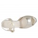 Sandalo da donna con cinturino e plateau in pelle laminata platino tacco 9 - Misure disponibili: 33, 34, 42, 43, 44, 45, 46