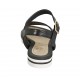 Sandalo da donna con cinturino in pelle nera zeppa 2 - Misure disponibili: 42, 43, 46