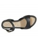 Sandale pour femmes avec courroie en cuir noir talon compensé 2 - Pointures disponibles:  42, 43, 46