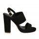 Woman's platform sandal in black suede heel 10 - Available sizes:  32, 33, 34, 42, 43, 44
