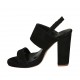 Sandale avec plateforme pour femmes en daim noir talon 10 - Pointures disponibles:  32, 33, 34, 42, 43, 44