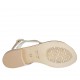 Sandale entredoigt pour femmes en cuir lamé platine talon 2 - Pointures disponibles:  33, 42, 43, 44, 45, 46, 47