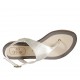 Sandale entredoigt pour femmes en cuir lamé platine talon 2 - Pointures disponibles:  33, 42, 43, 44, 45, 46, 47