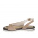 Sandalo da donna in camoscio beige sabbia zeppa 2 - Misure disponibili: 42, 43, 47