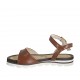 Sandale pour femmes avec courroie en cuir brun clair talon compensé 2 - Pointures disponibles:  33, 43, 46, 47