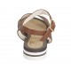 Sandale pour femmes avec courroie en cuir brun clair talon compensé 2 - Pointures disponibles:  33, 43, 46, 47