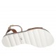 Sandale pour femmes avec courroie en cuir brun clair talon compensé 2 - Pointures disponibles:  33, 43, 46, 47