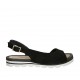Sandale pour femmes en daim noir talon compensé 2 - Pointures disponibles:  42, 43