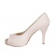 Woman's open toe pump with platform in nude leather heel 9 - Available sizes:  32, 33, 42, 43, 44, 45, 46